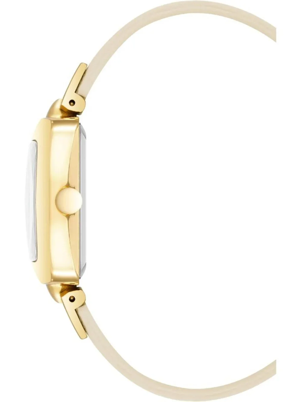 Nine West Women's Beige Analog Japanese Quartz Strap Rectangular Bracelet Watch